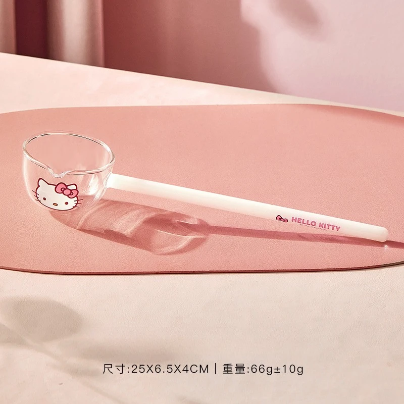 

Kawaii Hello Kitty Soup Spoon Cute Gift Anime Cartoon Kt Family Dormitory Dining Glass Soup Spoon Desktop Ornament Toy Wholesale