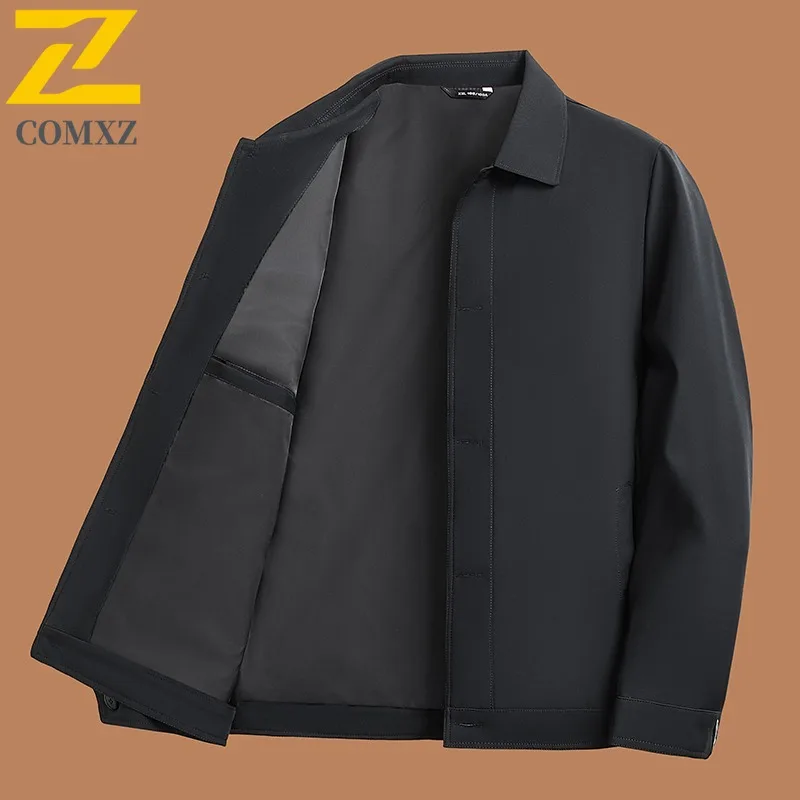 سترة COMXZ للرجال 2025 سترات فاخرة للعمل في الهواء الطلق مقاومة للرياح للدراجات النارية بياقة واقفة للسفر سترة واقية خفيفة الوزن للخريف #4