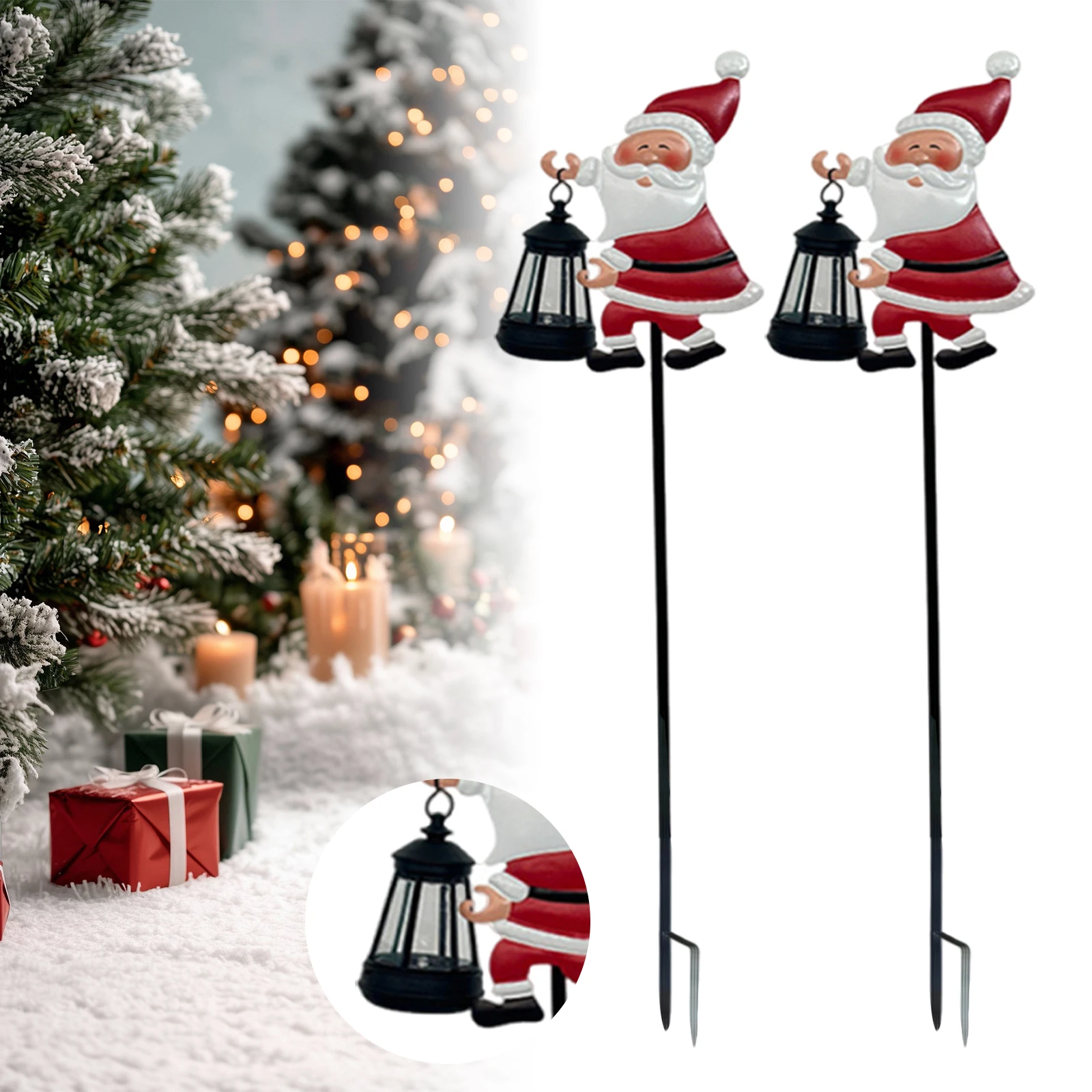 

Рождественские солнечные фонари для чайника Санта-Клауса, водонепроницаемая наземная лампа для чайника Санта-Клауса с 2-мя цветами, солнечный свет Санта-Клауса для патио