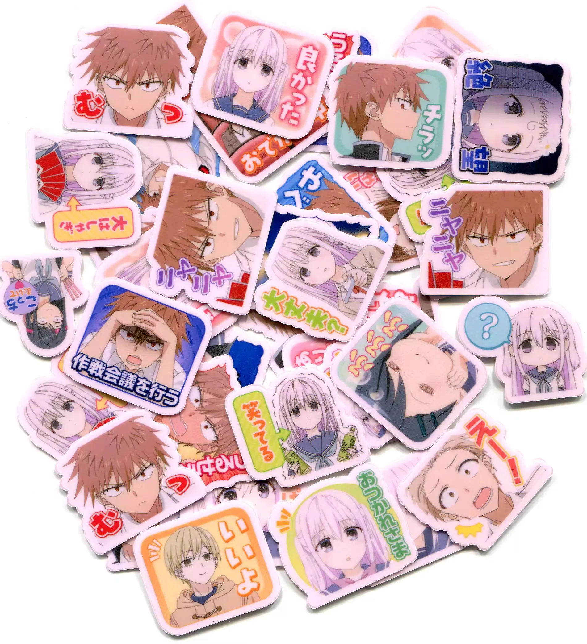 40pcs Inexpressive Kashiwada and Expressive Oota anime laptop book diy 2-3cm sticker