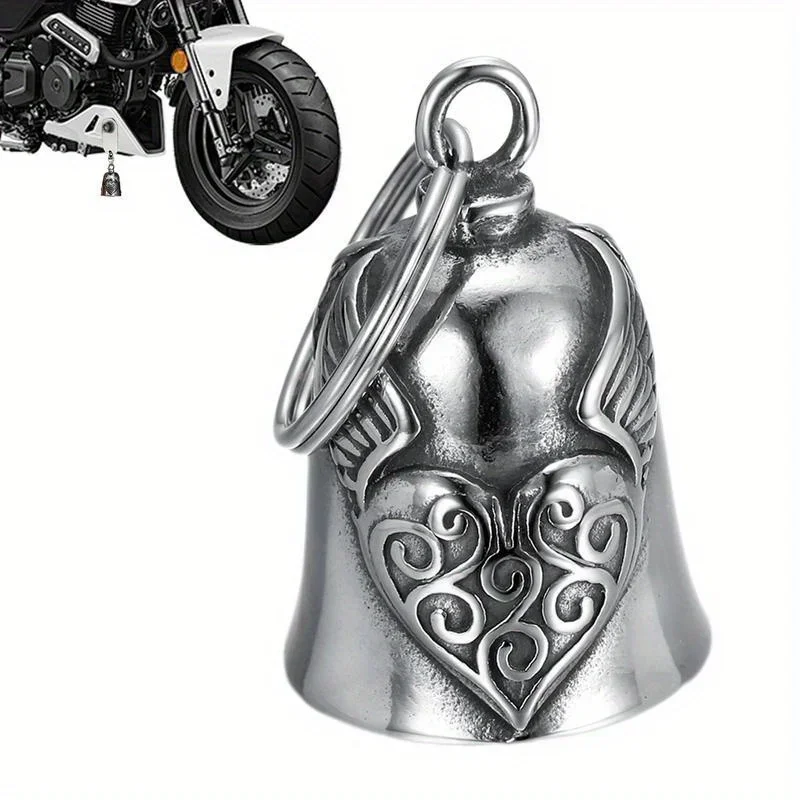 

1Pc Heart Wing Motorcycle Bell Pendant Heart Lucky Bell Style Riding Bell Good Luck Bell Retro Motorcycle Safety Bell Decoration