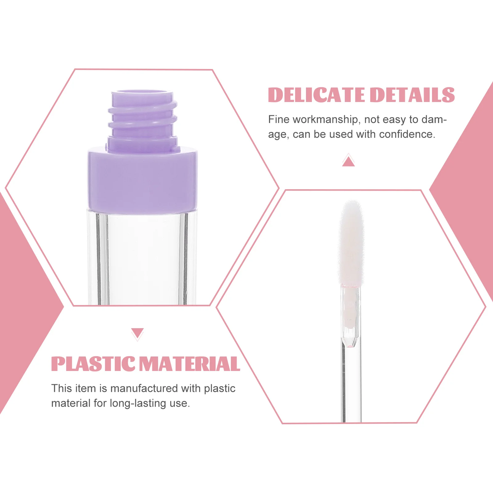 

6pcs Lip Gloss Tubes Empty Round Refillable Gradient Color Plastic ABS Material Small Light DIY Tools Suitable for Lip Gloss