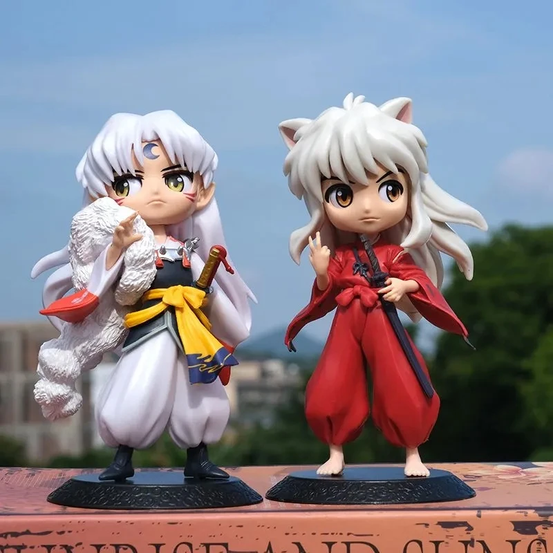 

14cm Anime Inuyasha Sesshomaru Kagome Zhuye Kawaii Figure Gk Statue Model Toy Figures Ornaments Collect Office Decorations Gifts