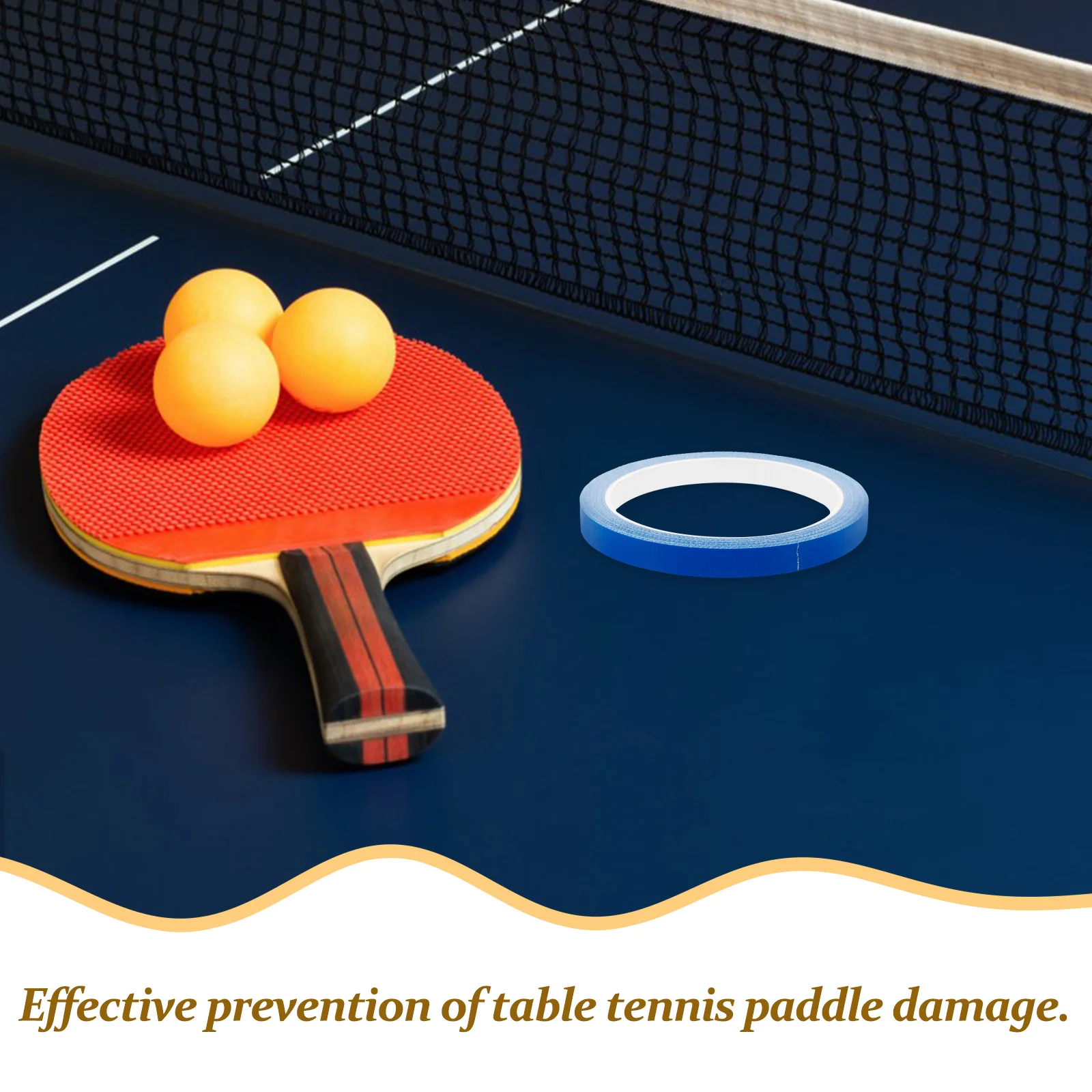 

1 Roll Table Tennis Paddle Edge Tape Racket Guard Professional Anti-Collision Protective Racket Accessory Adhesive Paddle Tape