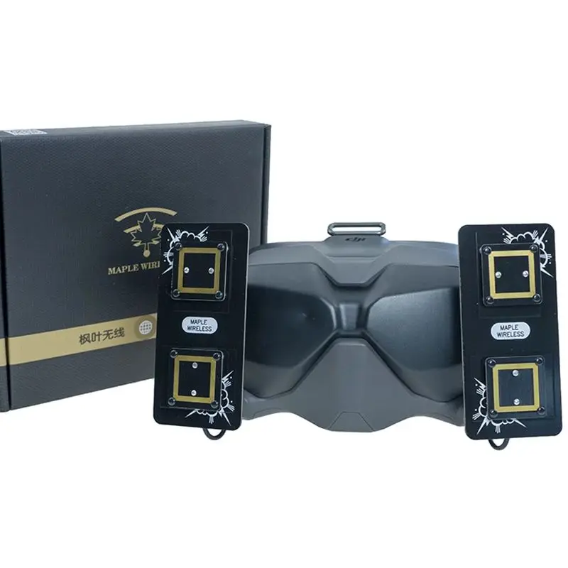Maple Wireless COMBO-C4 FPV 2,4/5,8 GHz Dualband Mixed Polarisation Long Distance Digital Goggle Antennen-KIT für Brillen