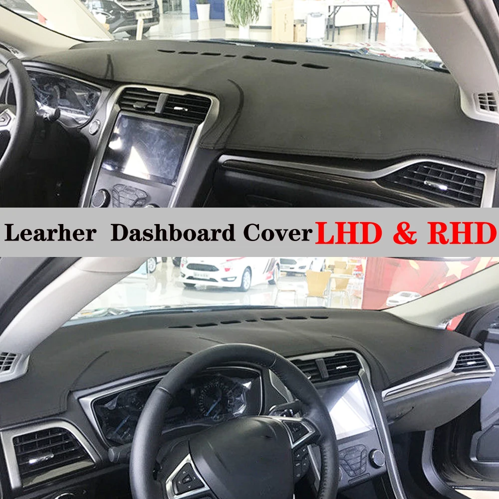 Dashboard Dash Mat Cover PU Leather Pad Sunshade Anti-UV Carpet Car Accessories For Ford Mondeo MK5 2014 2015 2016 2017 - 2019