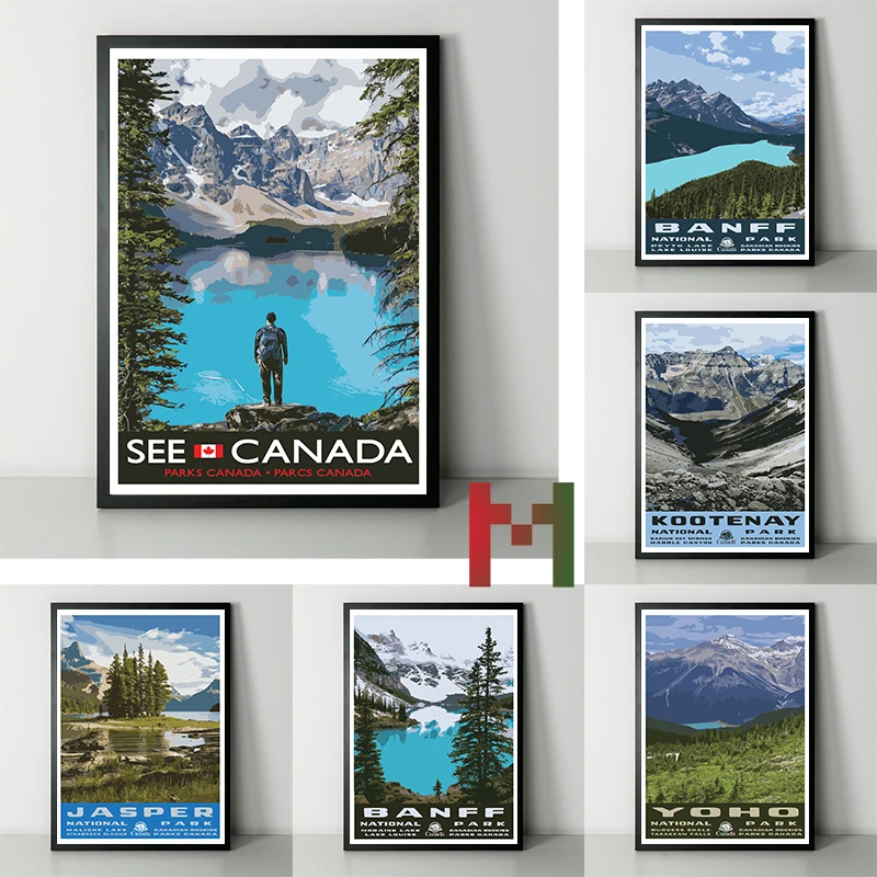 See Canada Natural Travel Poster Canvas Prints Canada Traveling Aesthetic Wall Decor National Park Vintage Prints for Wall Decor