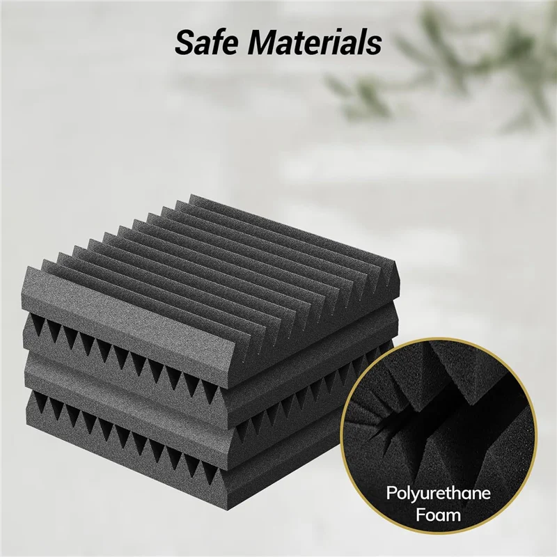

24Pack 2X12x12inch Self-Adhesive Acoustic Foam Panels, Pyramid Designed Sound Pannels For Home And Studio Durableabht