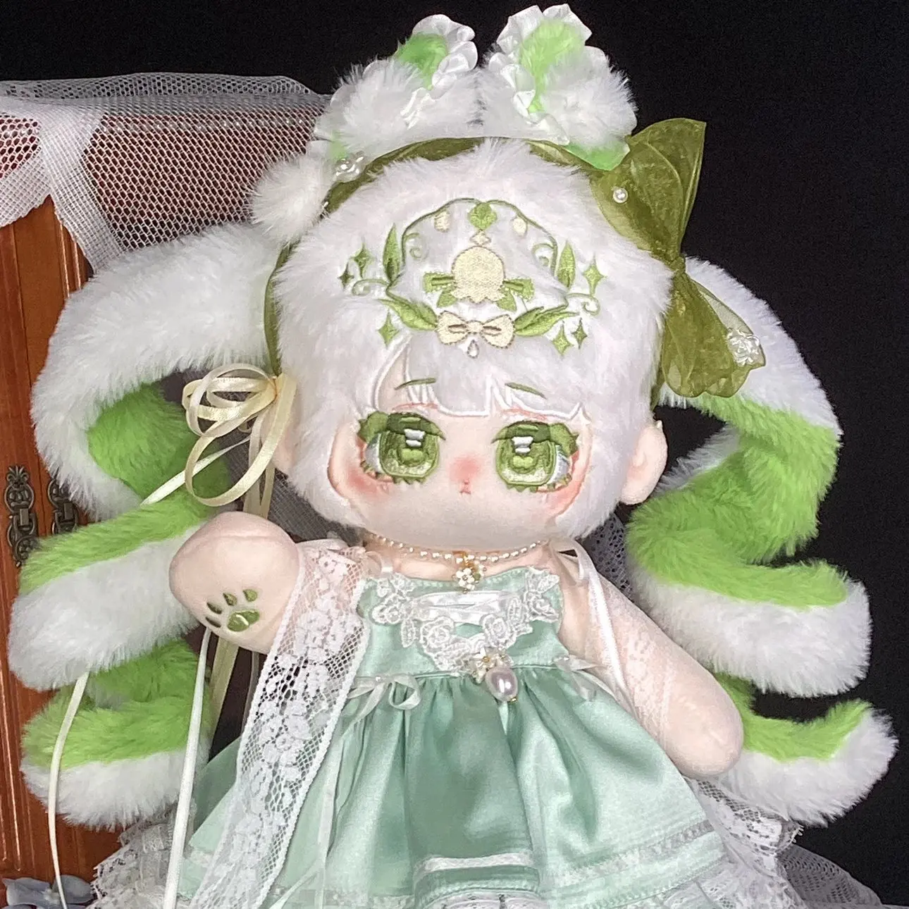 Anime Princess Angel Green Hair xiao hua No attributes Monster Stuffed 30cm Long legs Plushies Plush Cotton Doll Body Toy Kids G