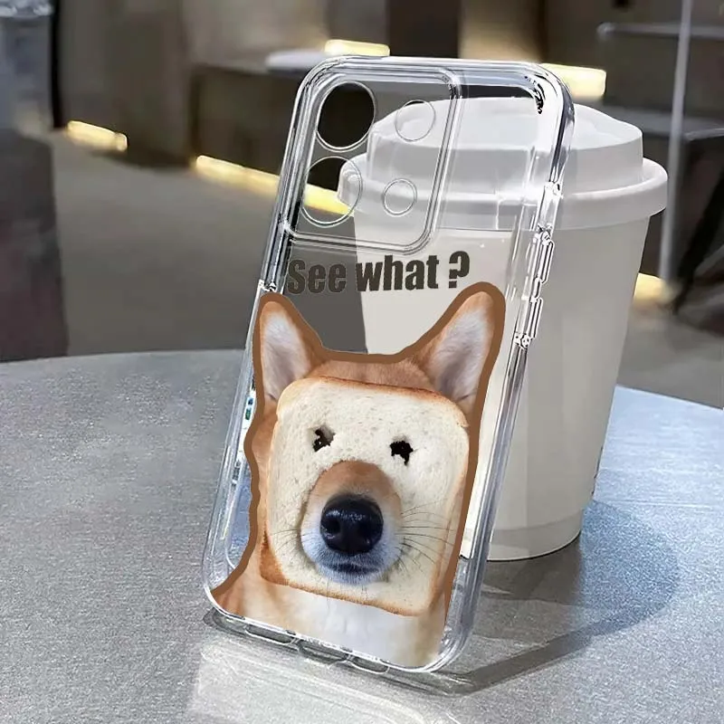 

Abstract Puppy Funny Phone Case For Xiaomi Redmi Note 15 14 13 12 11E 9 9T 8 8T Pro Plus Turbo 5G Fashion TPU Transparent