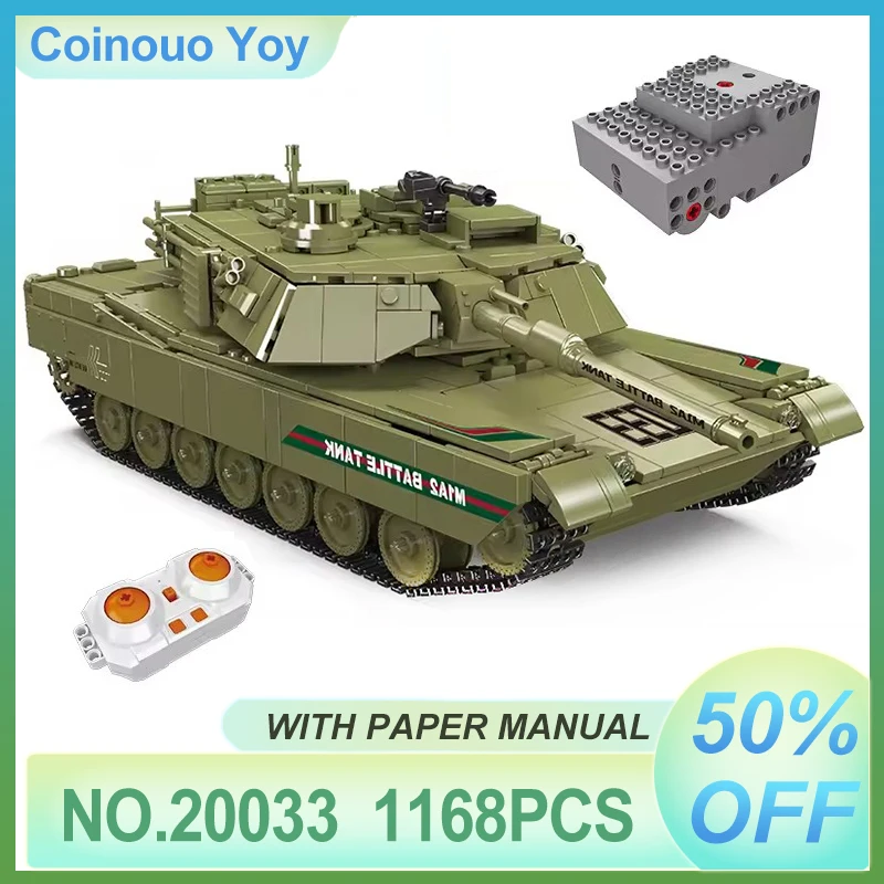 

Military Tank DIY Toys Remote Control M1A2 Main Battle Tank Mould King 20033 Building Blocks Brick Assembly Kids Christmas Gifts