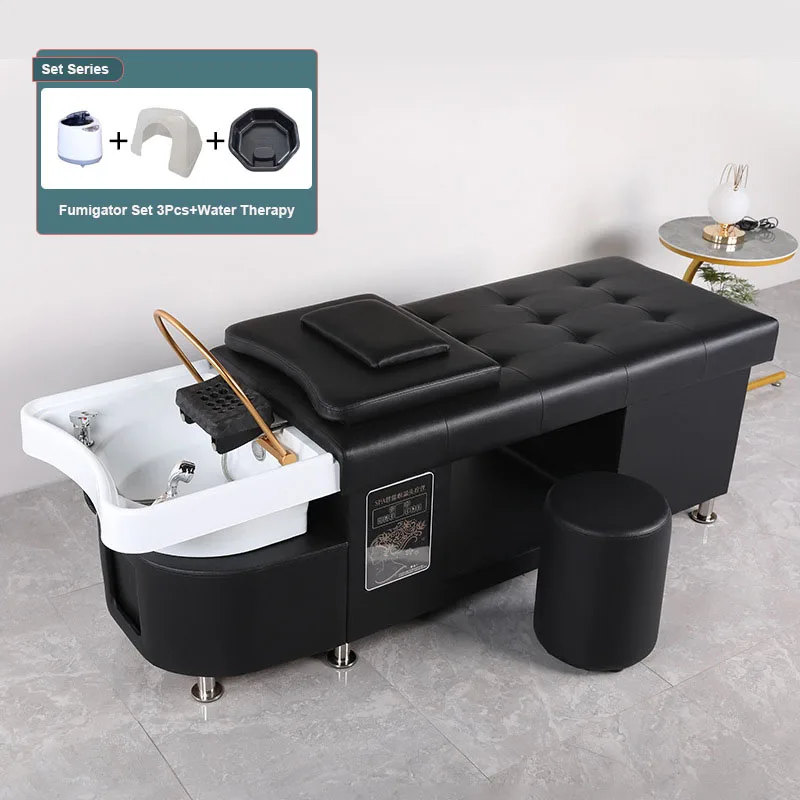 

Hot Sale Professional Head Massage Salon Shampoo Bed With Hydrotherapy Device Barber Shop Head Spa Massage Shampoo Bed