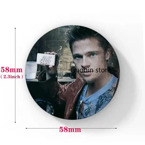 Clássico Filme Fight Club Botão Pin, personagem de anime, broche dos desenhos animados, crachá para mochila, acessórios de decoração, fãs coletam, 58mm 8 principais vendas pins filme - №6