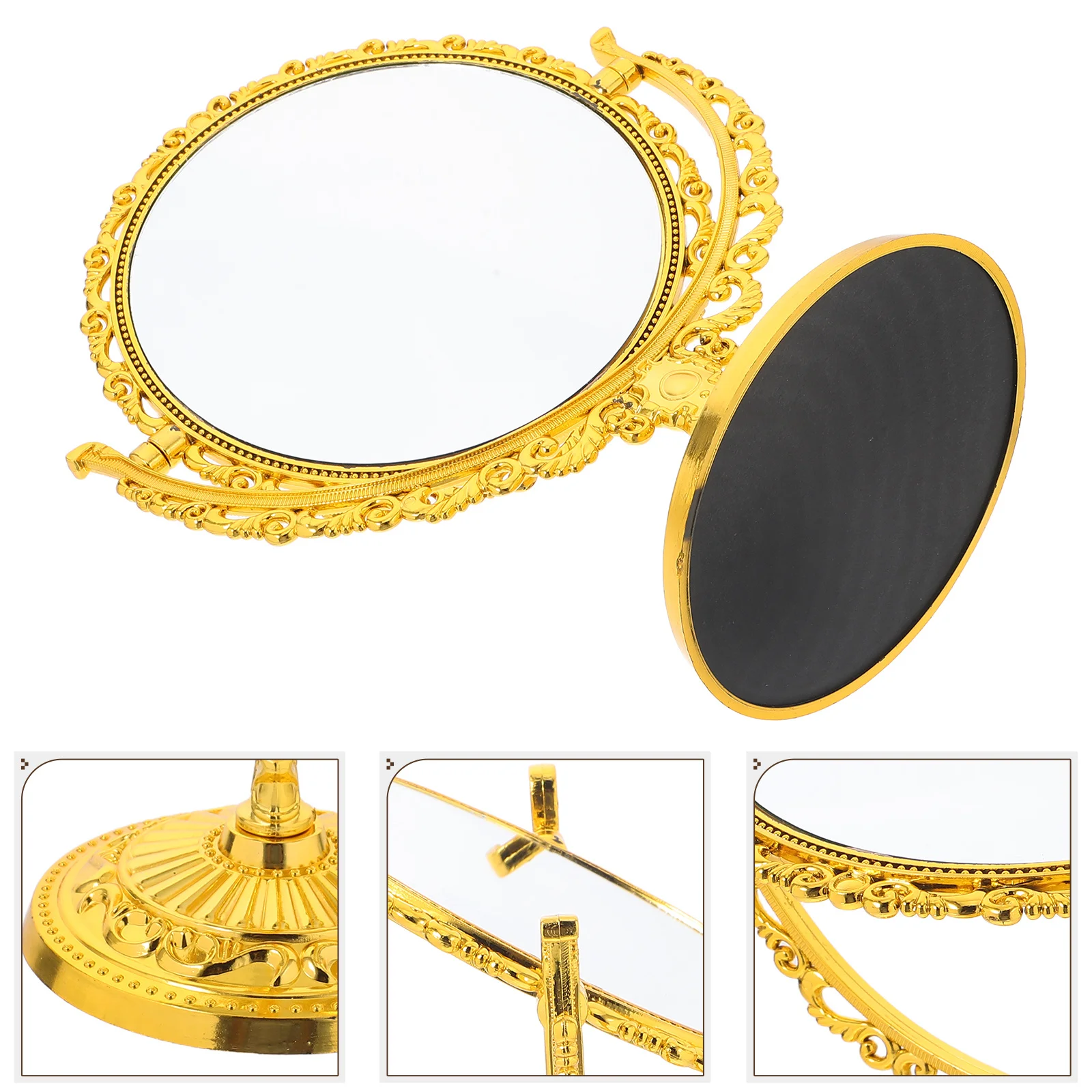 

Double-Sided Rotating Table Mirror European Vintage Design Clear Reflection Adjustable Angle Vanity Desk Makeup Mirror