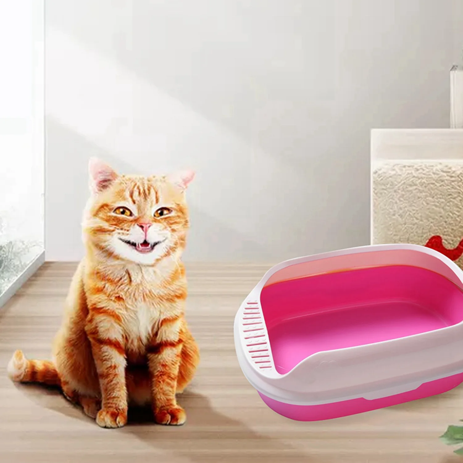 Toilet Bedpan Cat Litter Box Cat Dog Tray Toilet Supply Teddy Anti-Splash Pet Dog Toilette Puppy Indoor Home Plastic Sandbox Cat