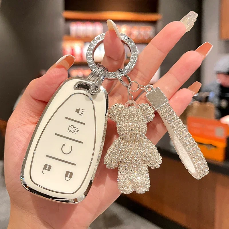 

TPU Car Key Case Cover for Chevrolet 2017 2018 2019 2020 2021 for Chevy Malibu Camaro Trax Traverse Cruze 2018 2019 Silverado