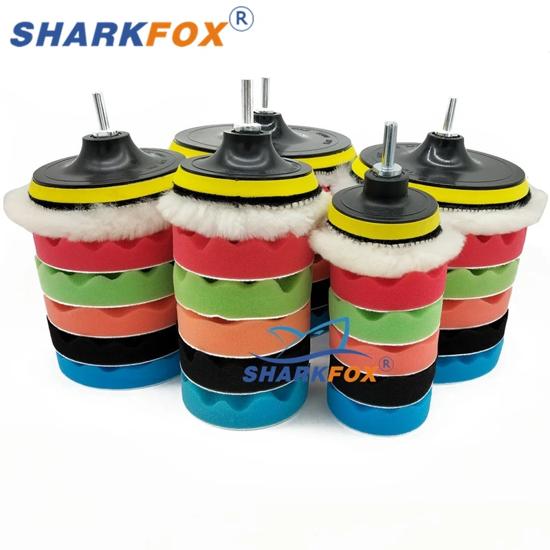 8PCS Sponge Polishing Pad,3/4 Inch Backing Plate Compound Buffing Pad Kit for Car Buffer Polisher Compounding Waxing Sanding