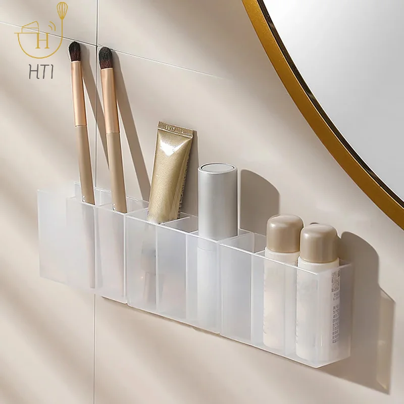 Wall-mounted Storage Box Mirror Cabinet Self-adhesive Small Items Storage Box Eyebrow Pencil Lipstick Lip Glaze Storage Box