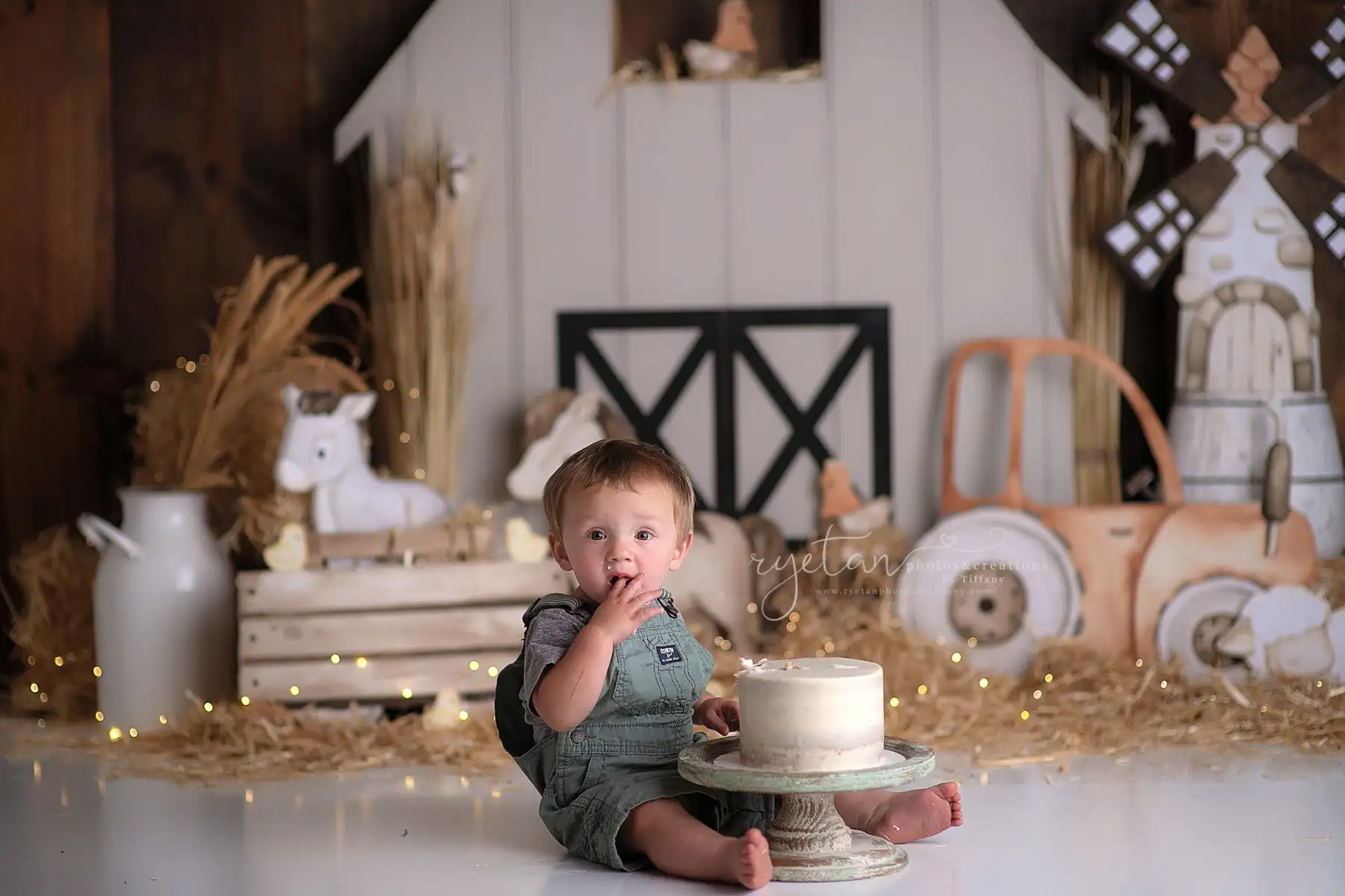 White Barn Farm Days Backdrops Kids Baby Cake Smash Birthday Photgraphy Child Adult Photocall Wooden House Background