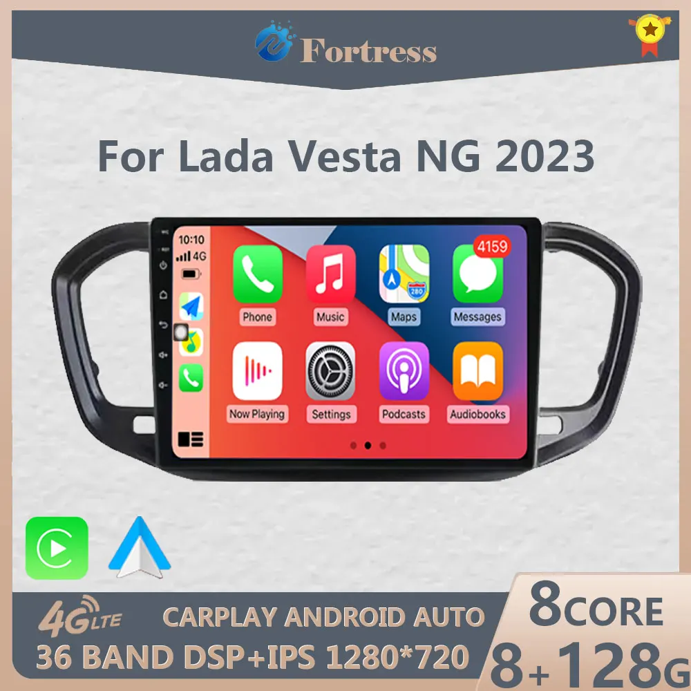 

For Lada Vesta 2023 Carplay Car Radio GPS DSP Navigation Multimedia Video Player 4G Android AUTO QLED 2din stereo 8 Core 2DIN AI