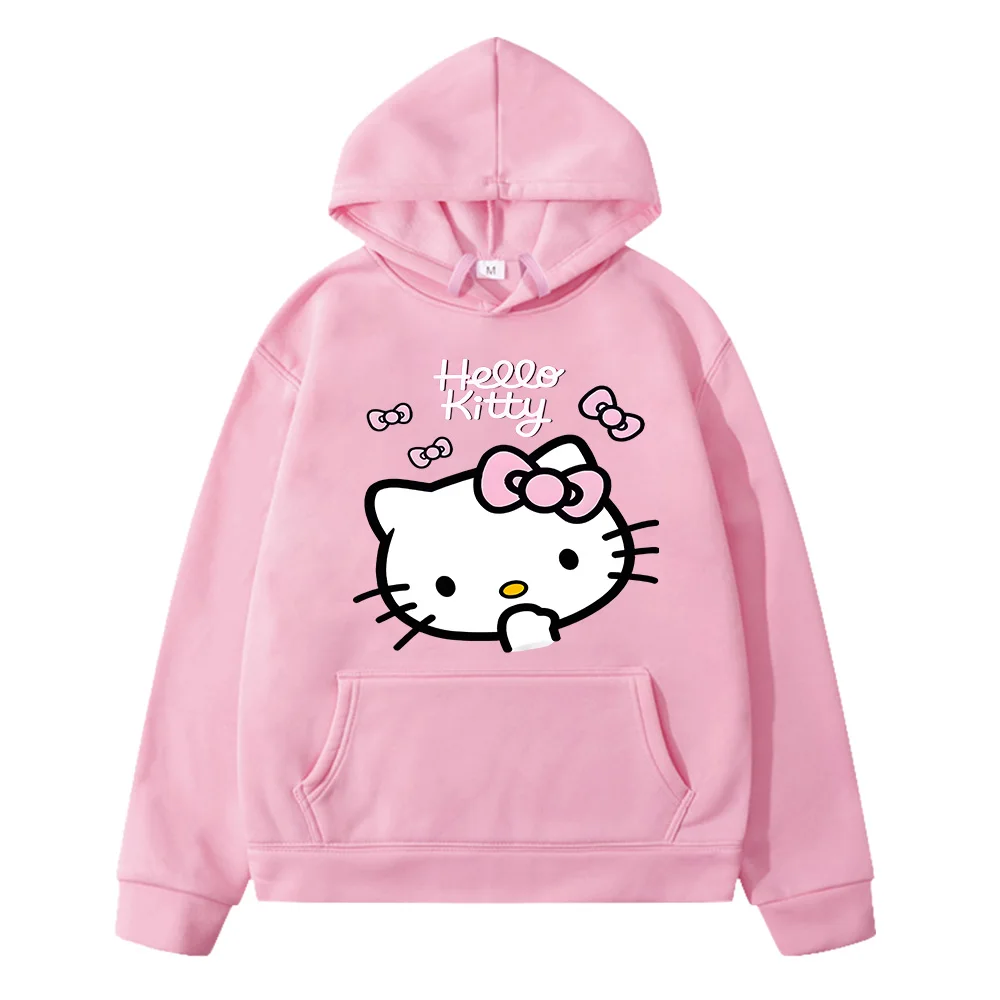 2024 Hello Kiitty Kawaii Children Hoodie Kids Clothes with Pocket Funny Haruno Sakura Hoodies for Teen Girl Baby Sweatshirts Y2k