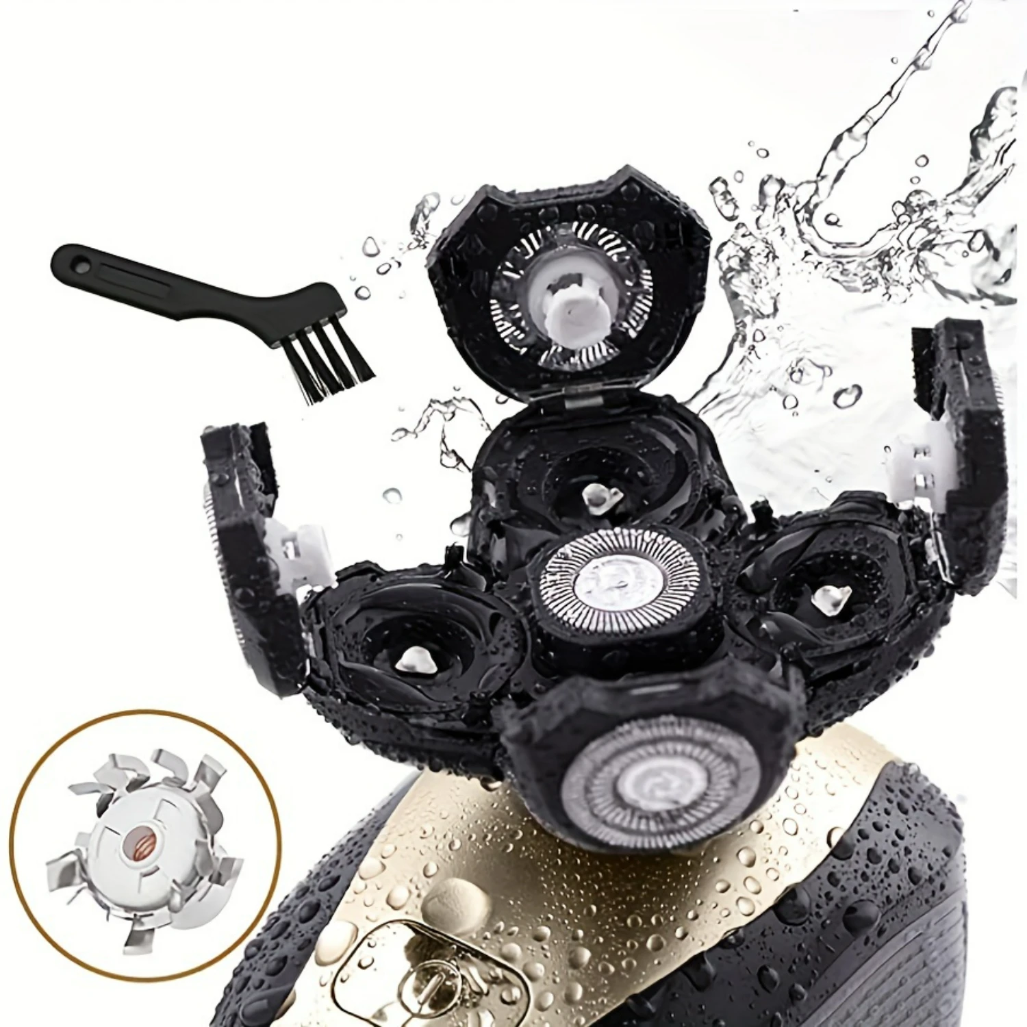 Rasoio da uomo 5 in 1 ergonomico ricaricabile multifunzionale - Elementi essenziali per la cura della testa calva