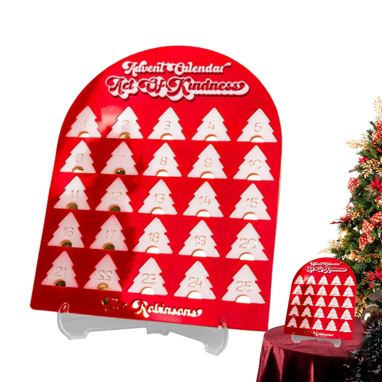 

Рождественский календарь обратного отсчета, 25-дневный центральный отсчет, акриловый рождественский декор стола для взрослых, дома, праздника, зимней жизни
