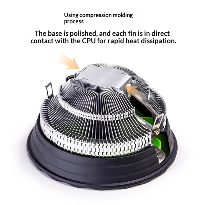 PowerTrain مدرعة DL120Q مبرد وحدة المعالجة المركزية تحت الضغط لمروحة الإطار الرئيسي للكمبيوتر المكتبي 115X/1200/1700/AM4/AM3/AM2/FM2/FM1