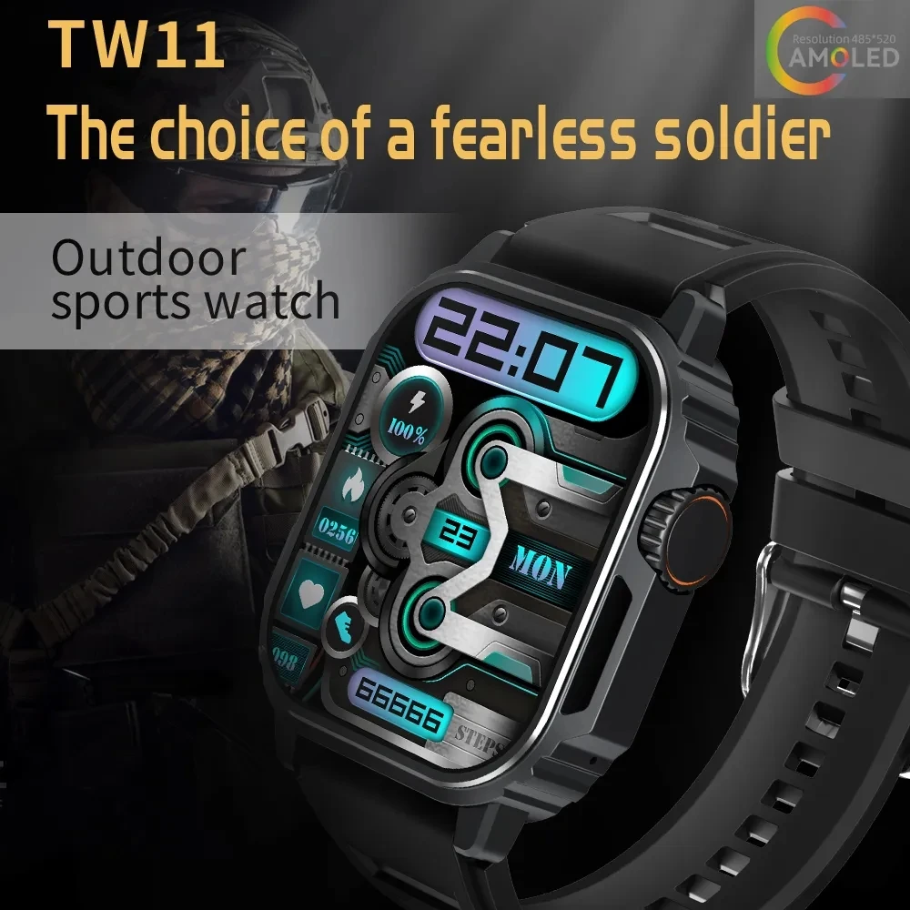 New Military Outdoor Smart Watch Men Women AMOLED Screen Compass Siri Voice NFC GPS Sports Track Bluetooth Call Smartwatch 2023