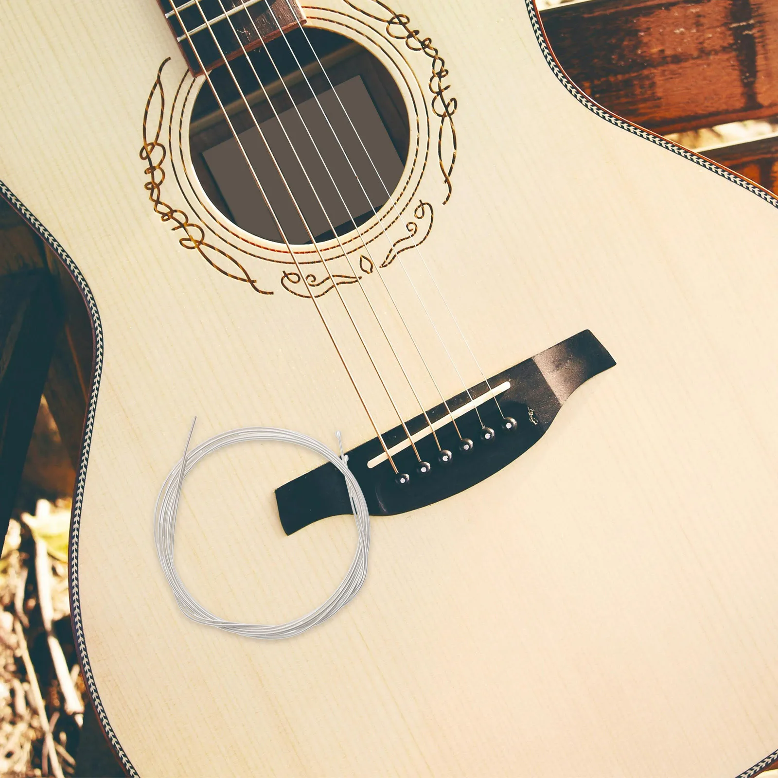 

FRCOLOR 1 Set Oud Strings Nylon Core Silver Plated Copper Alloy Beige Instrument Accessories