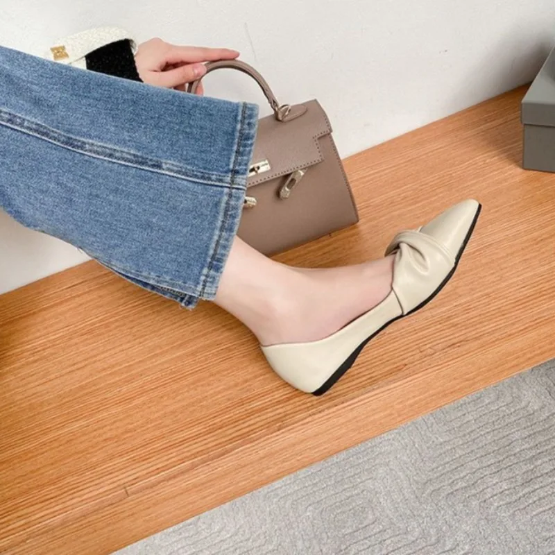 Women's Sandals summer Women's Pointed Toe Flat Shoes Elegant Soft Slip-On Flats Comfortable Casual Work Office Shoes for Woman