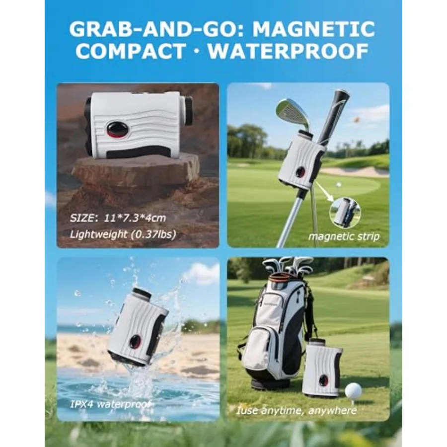 Telemetro da golf con pendenza per la misurazione della distanza di precisione fino a 1200 iarde in caratteristiche di scenari di golf e caccia all'aperto