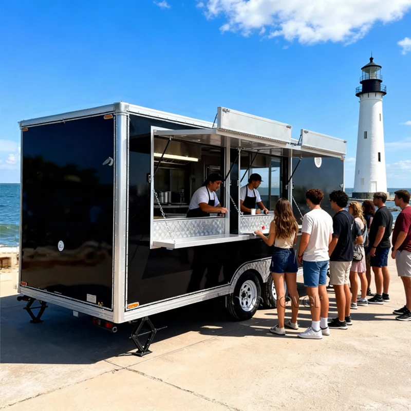 

Многофункциональный коммерческий фудтрак для закусок, изогнутый мобильный прицеп для еды, уличный передвижной фудтрак с окном для продажи