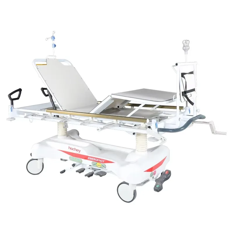

Hospital Bed Emergency Hydraulic Multifunctional Stretcher Patient Stretcher Luxurious ABS Patient Transport Bed