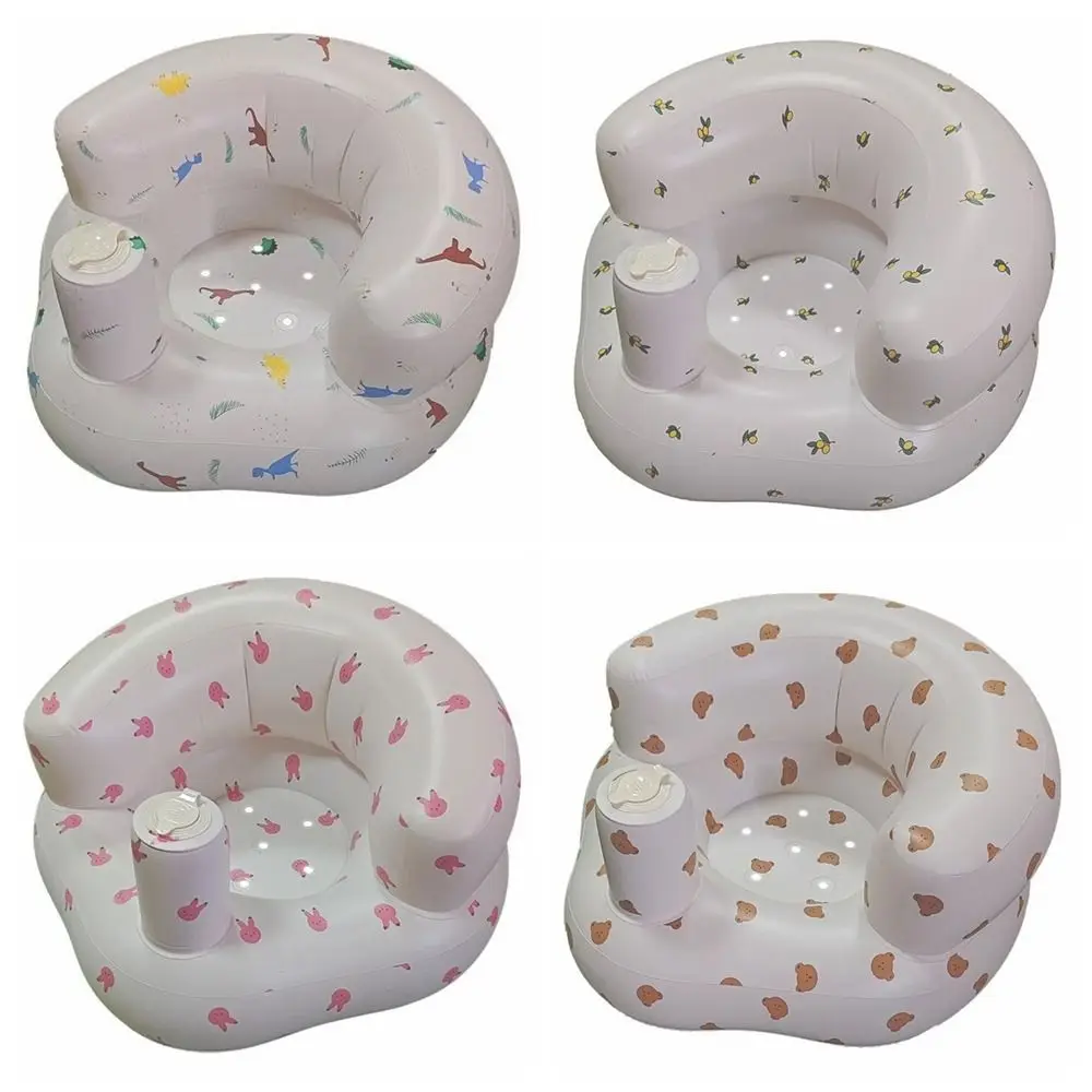 New Cartoon Pattern Inflatable Baby Seat Foldable Portable Baby Inflatable Sofa Chair PVC Baby Furniture Dining Chair