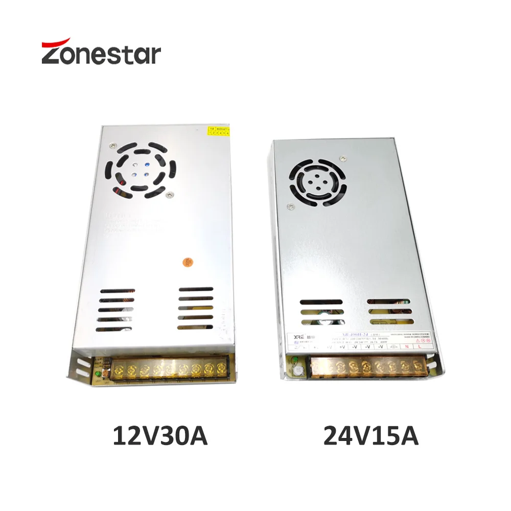 ZONESTAR 3D Printer Power Supply 12V20A 12V30A 24V15A 250W 360W Switching AC 100V~240V Input Aluminum Box cost-effective