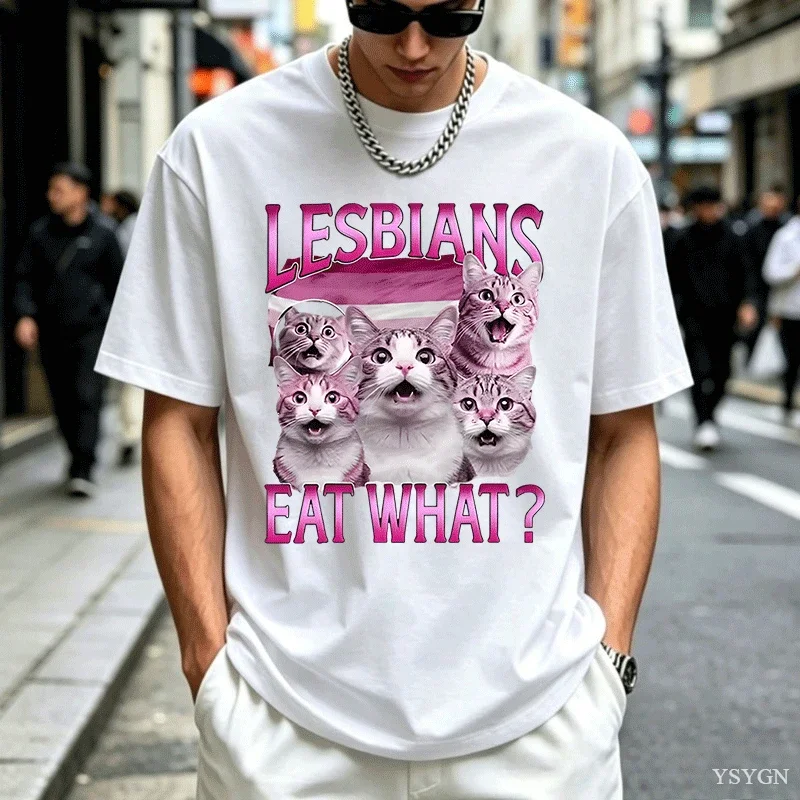 Lesbians Eat What Printed T-shirt LGBT Funny T Shirt Vintage P Lesbian Tshirt Casual Men Women Tees Streetwear 2026 New Model Sh
