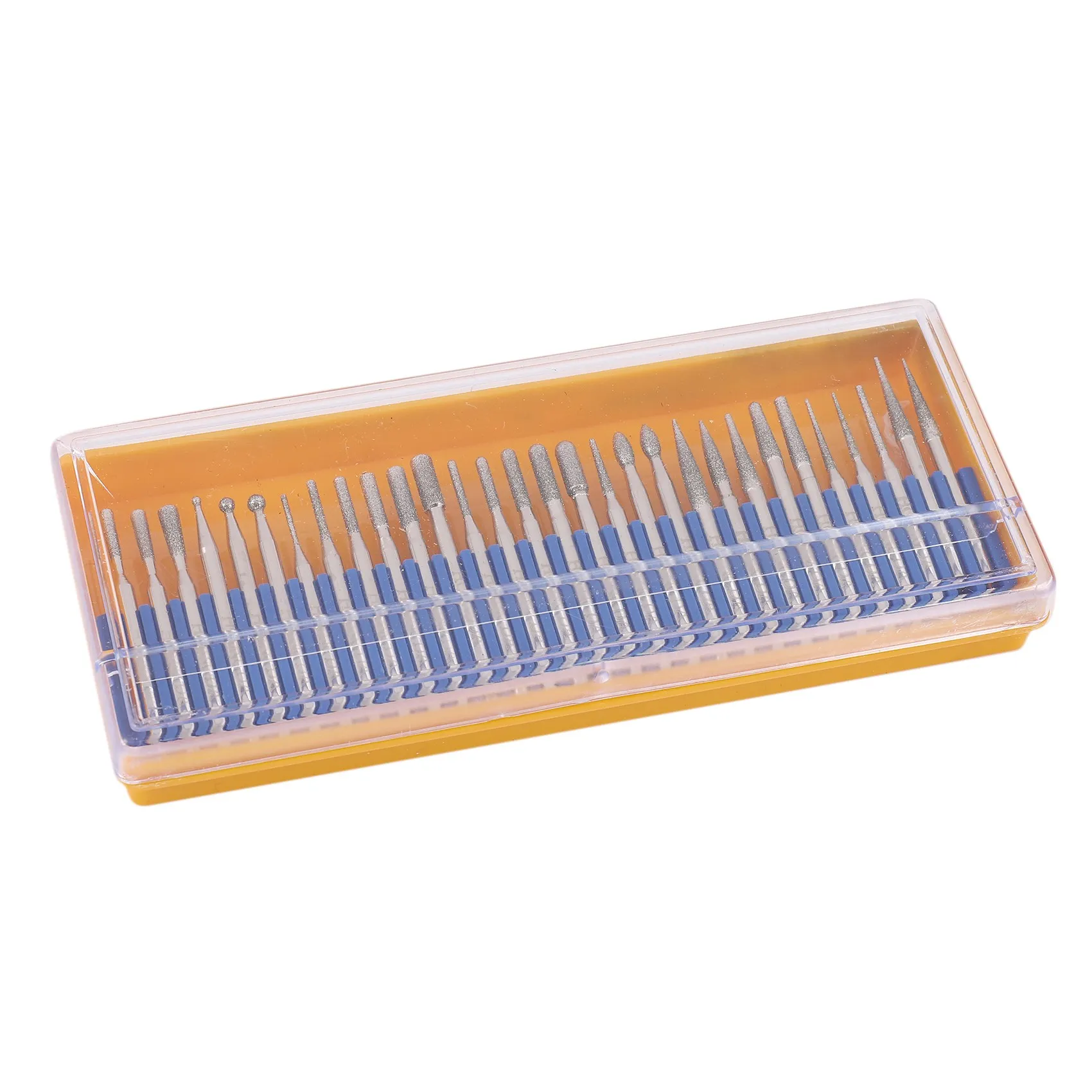A44Z-30 Pcs Bur Grinding Stone Grinding Head Set Coated Carving Burrs Rotary Tool Bit Grit 120 Shank 3Mm 1/8 Inch For Dremel Too