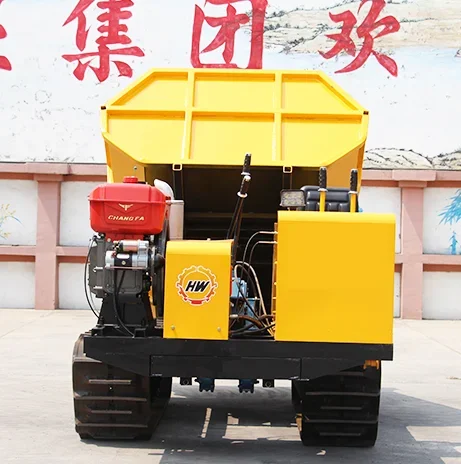 Mini Dumper De Vibração De Borracha, Esteira De 3 Toneladas, Auto Carregamento