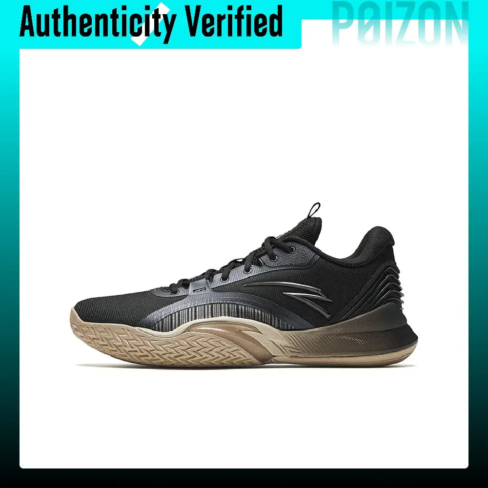 Anta Wind Tunnel 5 Comfortable Slip Resistant Abrasion Resistant Support Low top Basketball Shoes Men's Black 112441107-4