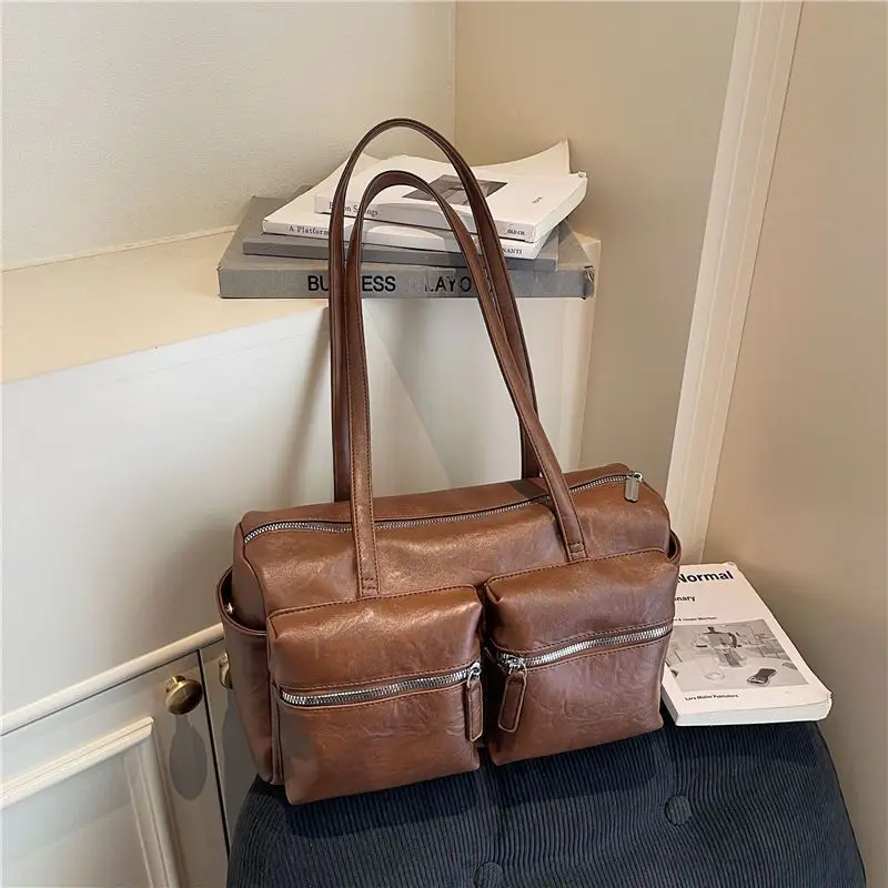 

Просторная сумка через плечо 2025 года, универсальная женская сумка через плечо, роскошная повседневная сумка через плечо, минималистичная сумка «день-ночь», текстурированная