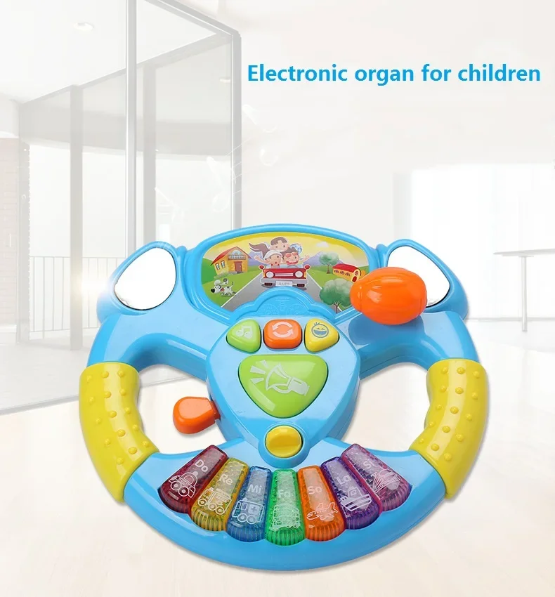 

Creative Simulated Toy Driving Steering Wheel Equipped with Lights, Music Various Driving Sounds Toys Kids Educational Toys