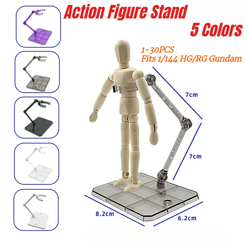 Clear Multi-piece Assembly Action Figure Stand Base for HG RG SD SHF Gundam 1/144 Toy - Black/Gray/Purple/White Colors