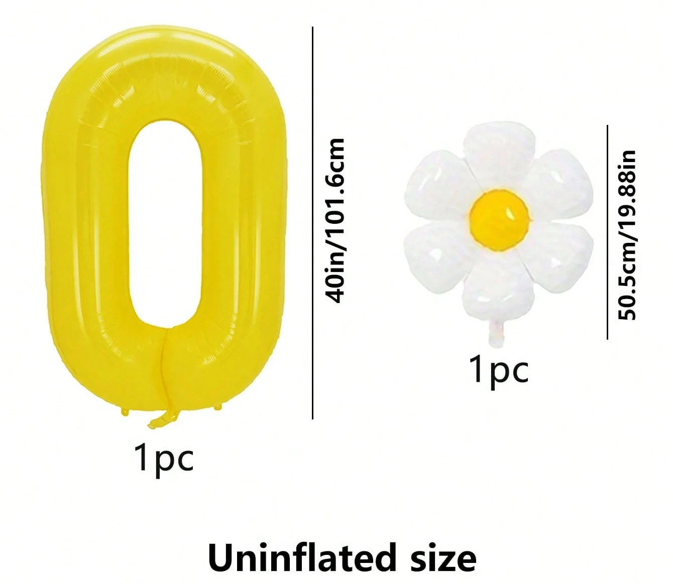 Weiße Gänseblümchen-Ballons Set Macaron Gelb/Rosa 40 Zoll Zahlenballon Geburtstagsfeier Jubiläumsdekoration Foto-Requisiten – Detail 1