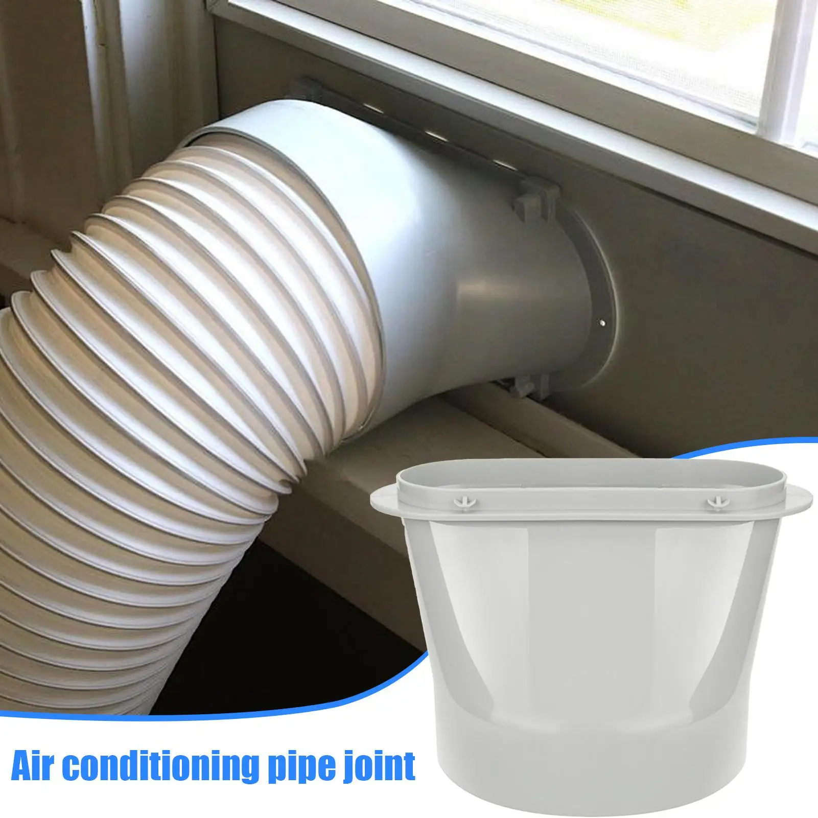 

Flat Air Conditioner Exhaust Pipe Adapter 130mm/150mm Air Conditioner Exhaust Hose Coupler For Home Window Pipe