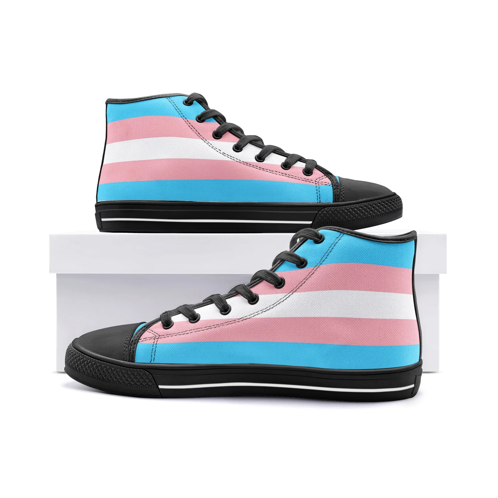 

Customizable classic colorful high-top canvas shoes, suitable for both men and women, flat casual sneakers.