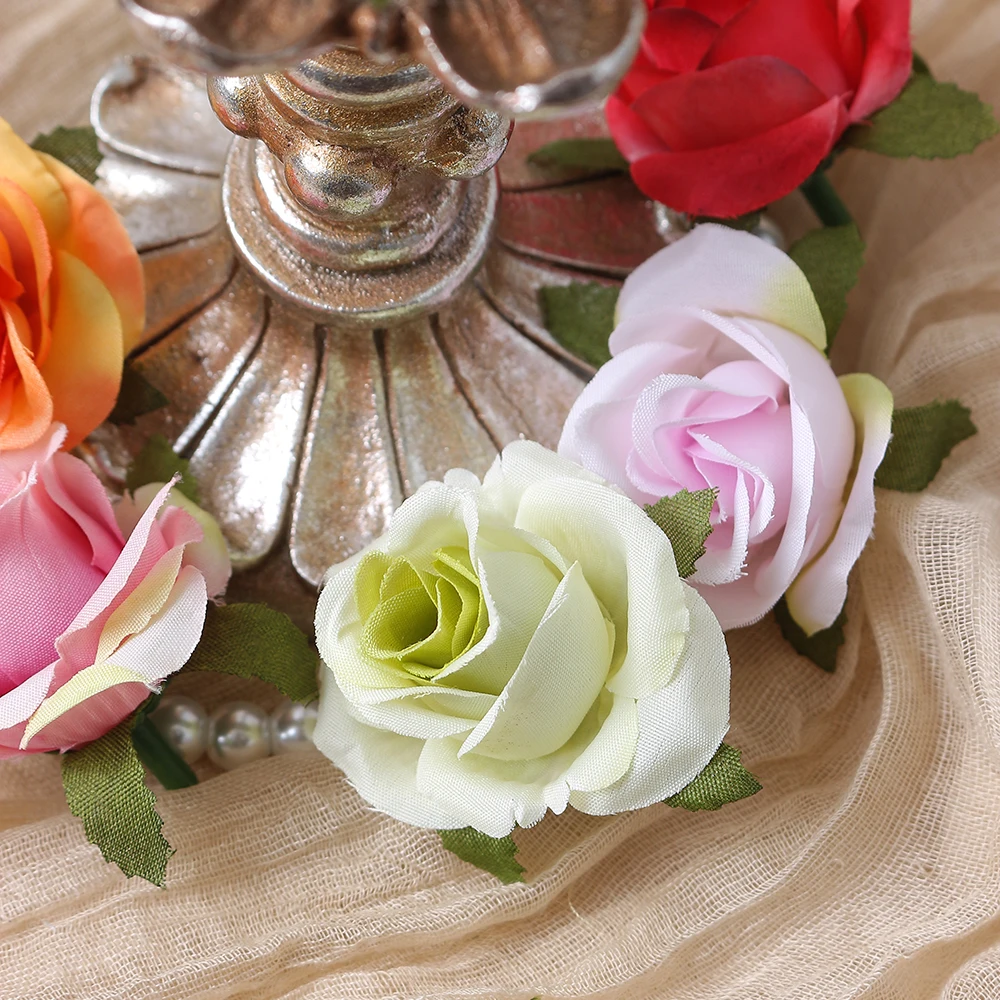 50PC Künstliche Blumen DIY Candy Box Kuchen Wohnkultur Weihnachten Dekorative Kränze Hochzeit Party Garten Rosen Bogen Seide gefälschte – Detail 10
