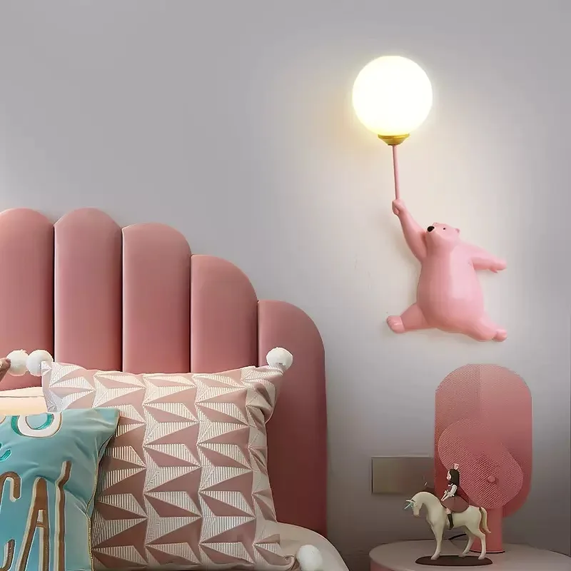 Cartoon Polar Bear LED Sconce Wall Light Creative Indoor Lighting G9 Bulb Led Bedside Atmosphere Lamp Kid Children Bedroom Decor