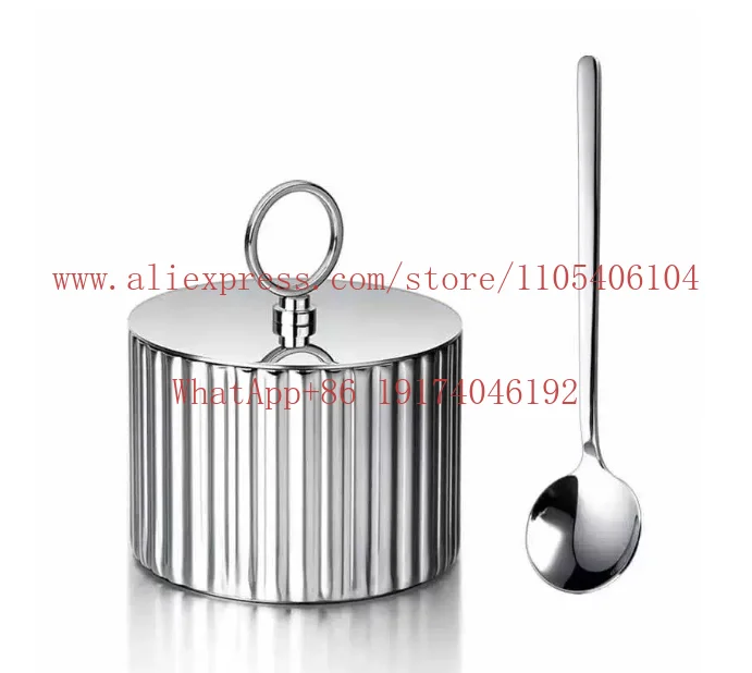 A refined stainless steel kitchen storage box for a light luxury sugar jar