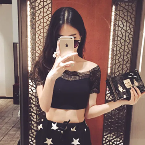 Sexy Lace Crop Top Women's Strapless Bralette Prevent Exposure Base Layer Tank Top Short Style Outerwear for Summer